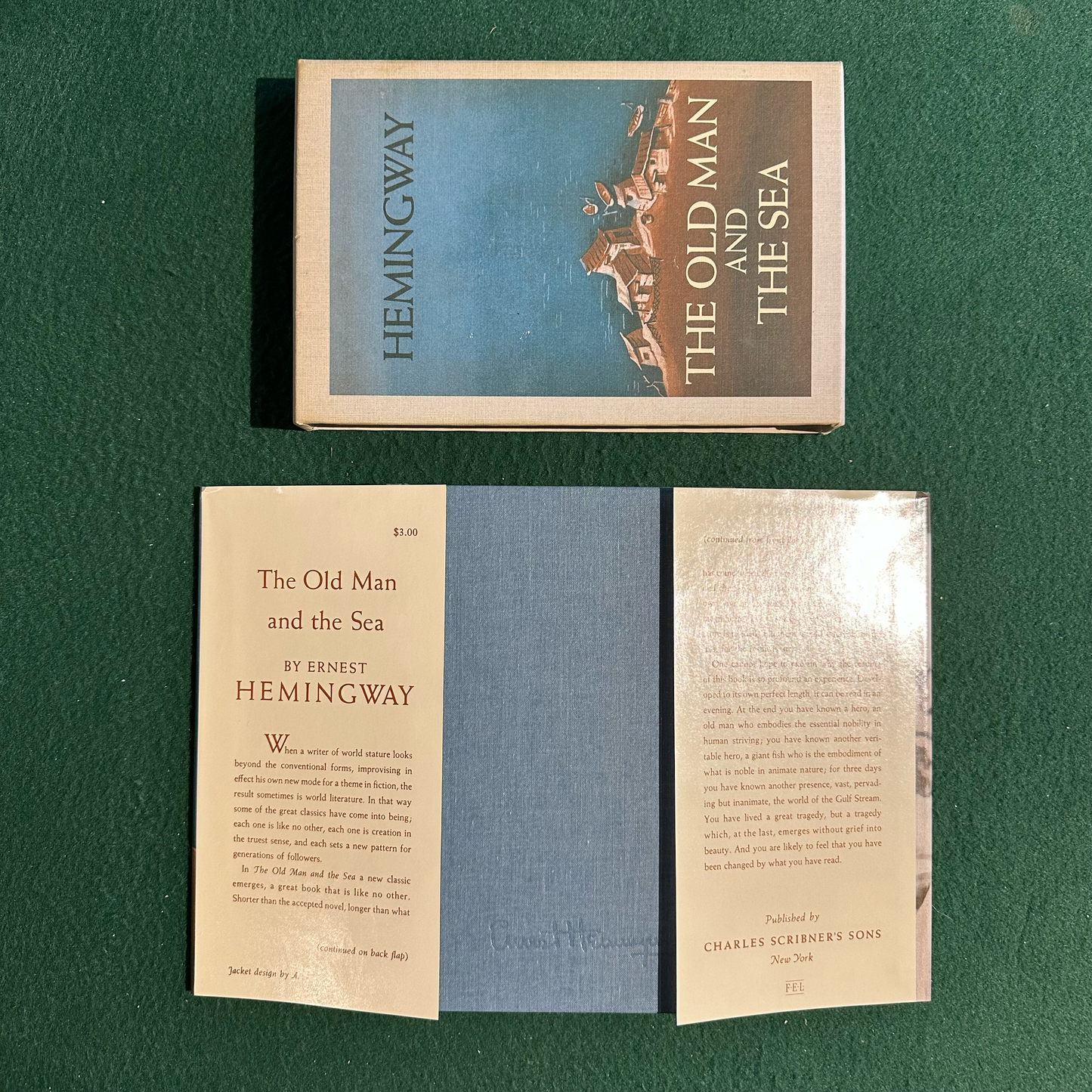 Vintage Fiction Hardback: Ernest Hemingway - The Old Man and the Sea FIRST EDITION FACSIMILE