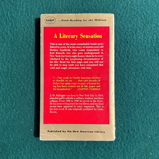 Vintage Fiction Paperback: JD Salinger - The Catcher in the Rye