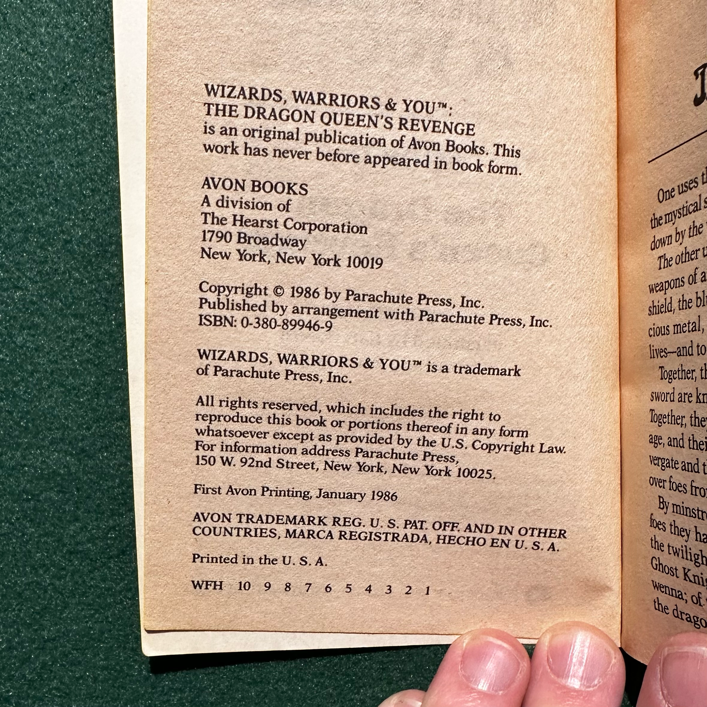 Vintage Fantasy Paperback: Eric Affabee - Wizards Warriors & You: The Dragon Queen's Revenge FIRST PRINTING
