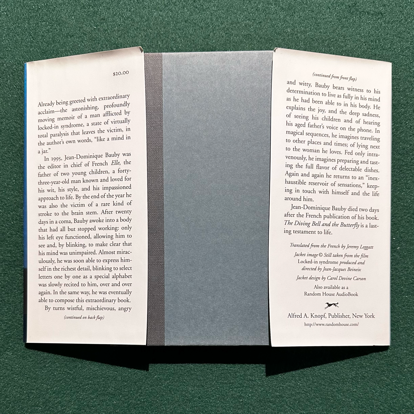 Vintage Fiction Hardback: Jean-Dominique Bauby - The Diving Bell and the Butterfly FIRST PRINTING
