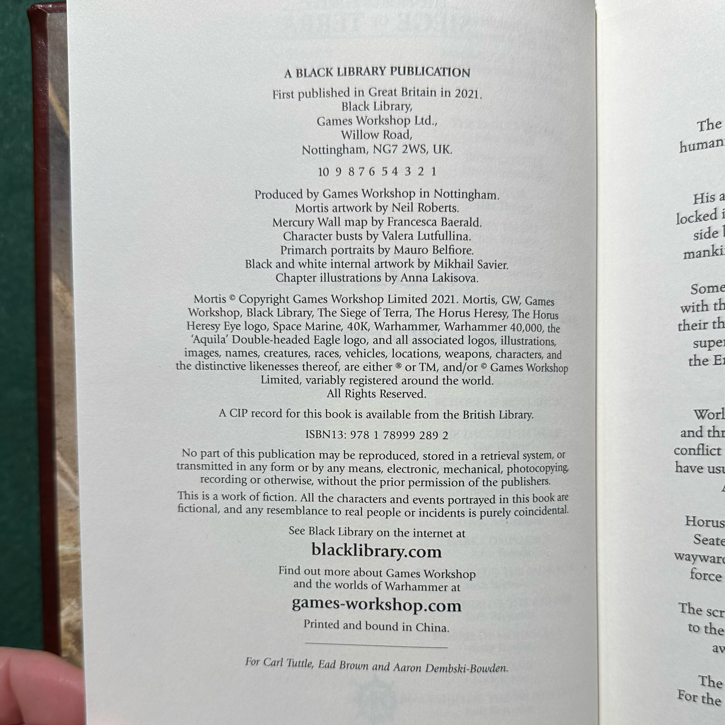 Warhammer Hardback: John French - Mortis SIGNED LIMITED EDITION