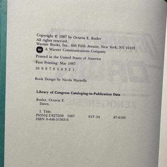 Vintage Sci-fi Hardback: Octavia Butler - Dawn FIRST EDITION/PRINTING