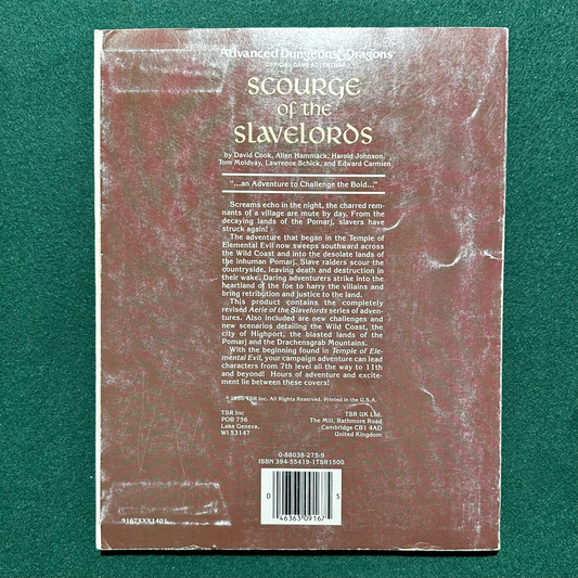 Vintage Dungeons & Dragons Adventure: AD&D Scourge of the Slavelords COMPLETE