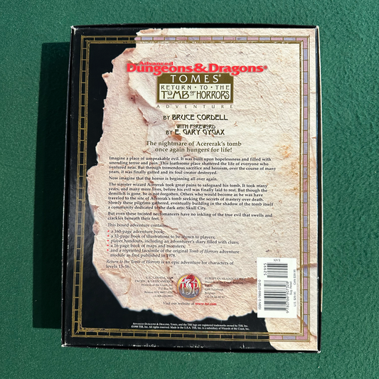 Advanced Dungeons & Dragons 2e Boxset: Return to the Tomb of Horrors COMPLETE