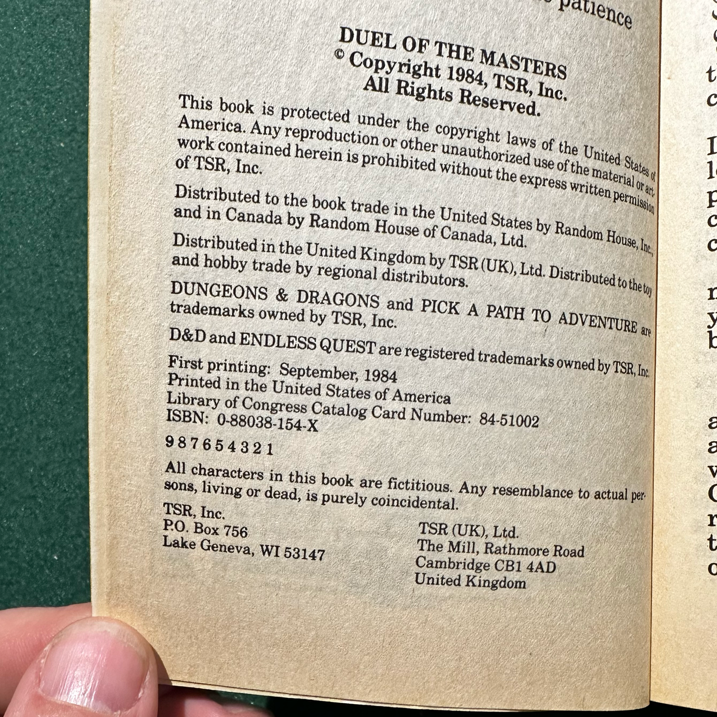 Vintage Fantasy Paperback: Chris Martindale - Endless Quest - Duel of the Masters FIRST PRINTING