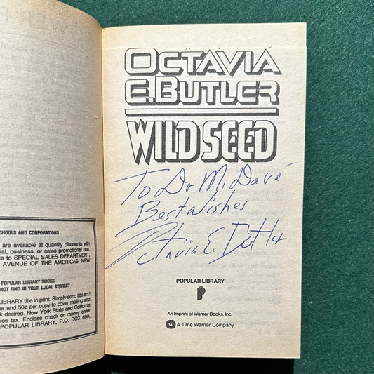 Vintage Sci-fi Paperback: Octavia E Butler - Wild Seed SIGNED