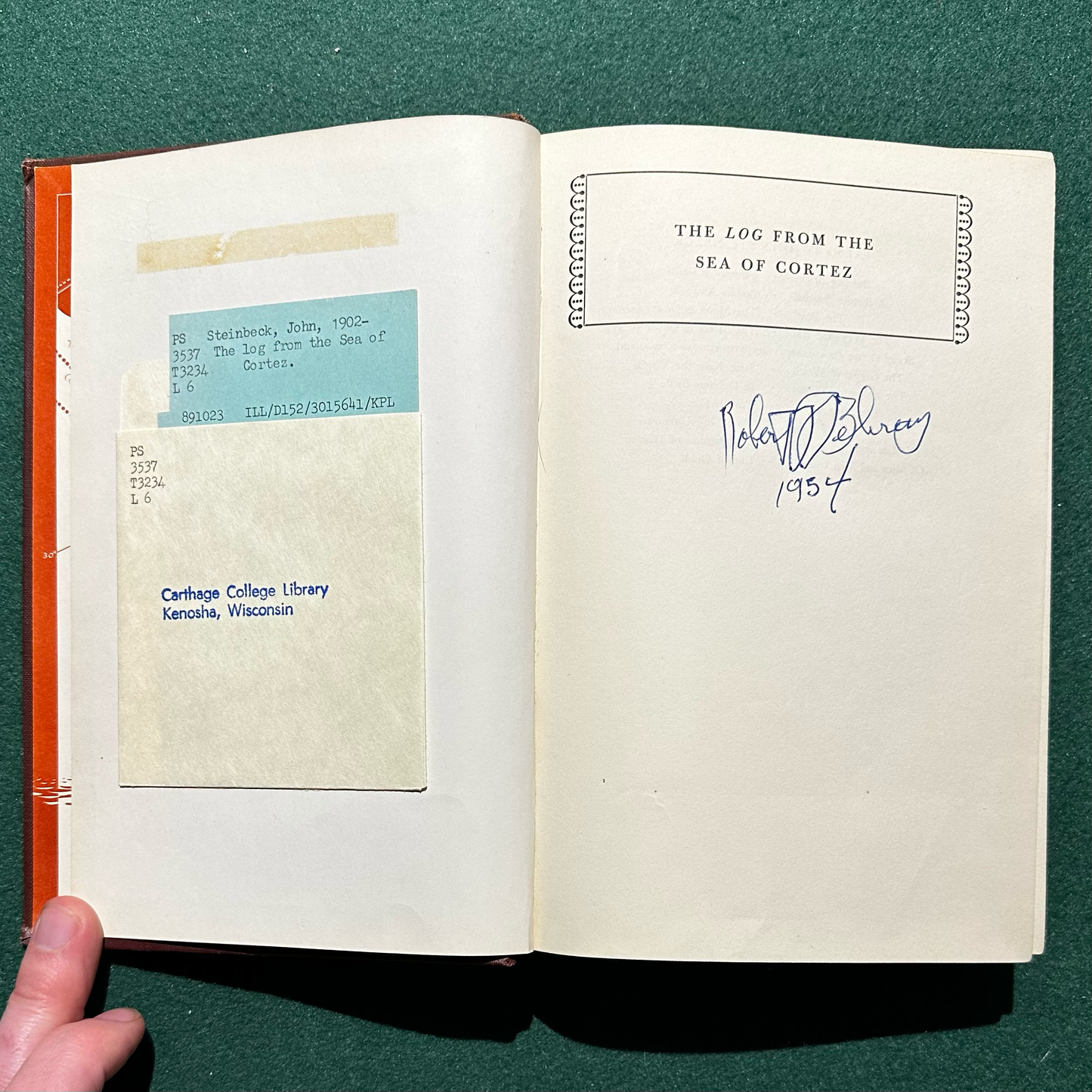 Vintage Fiction Hardback: John Steinbeck - The Log from the Sea of Cortez EX-LIBRARY FIRST EDITION