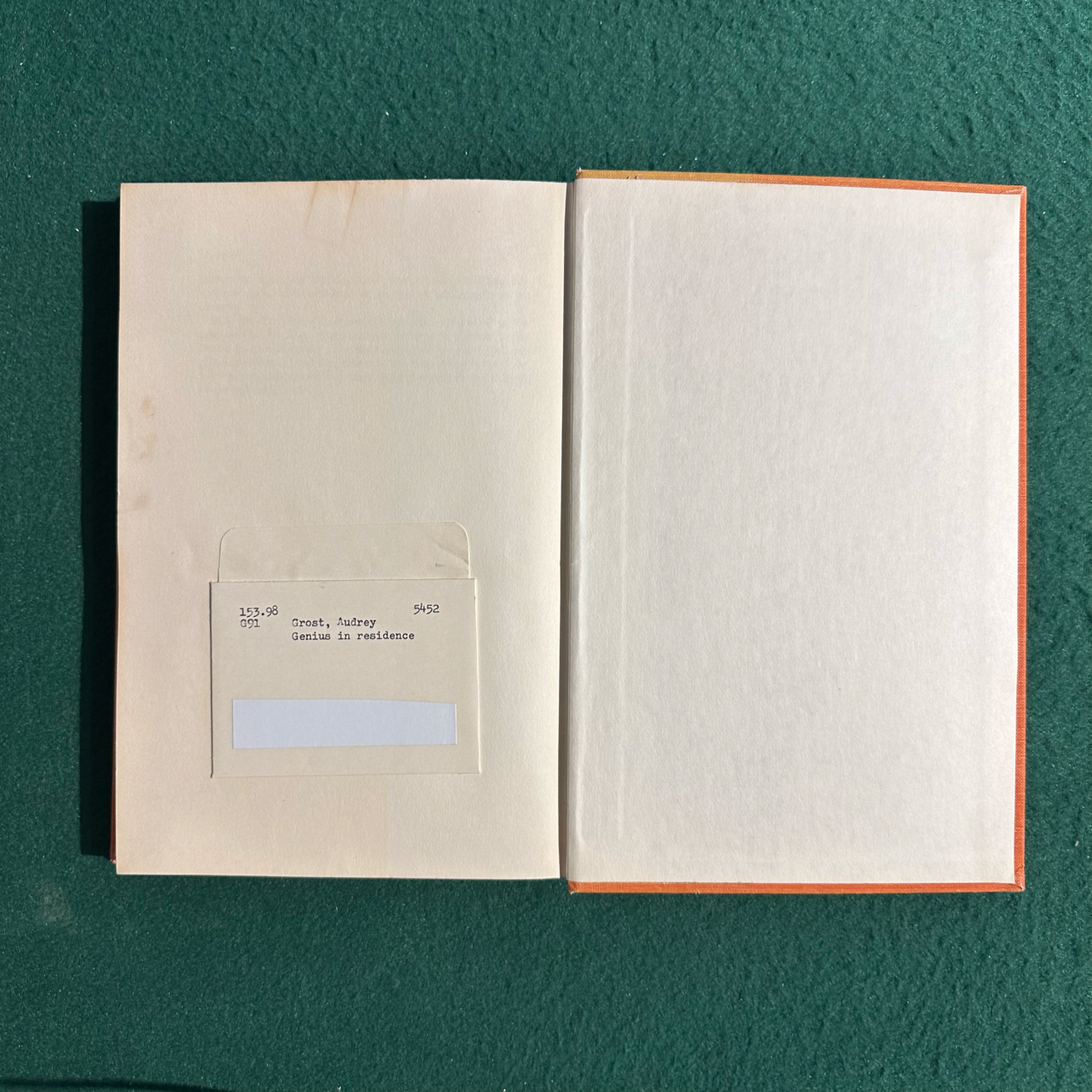 Vintage Non-Fiction Hardback: Audrey Grost - Genius in Residence