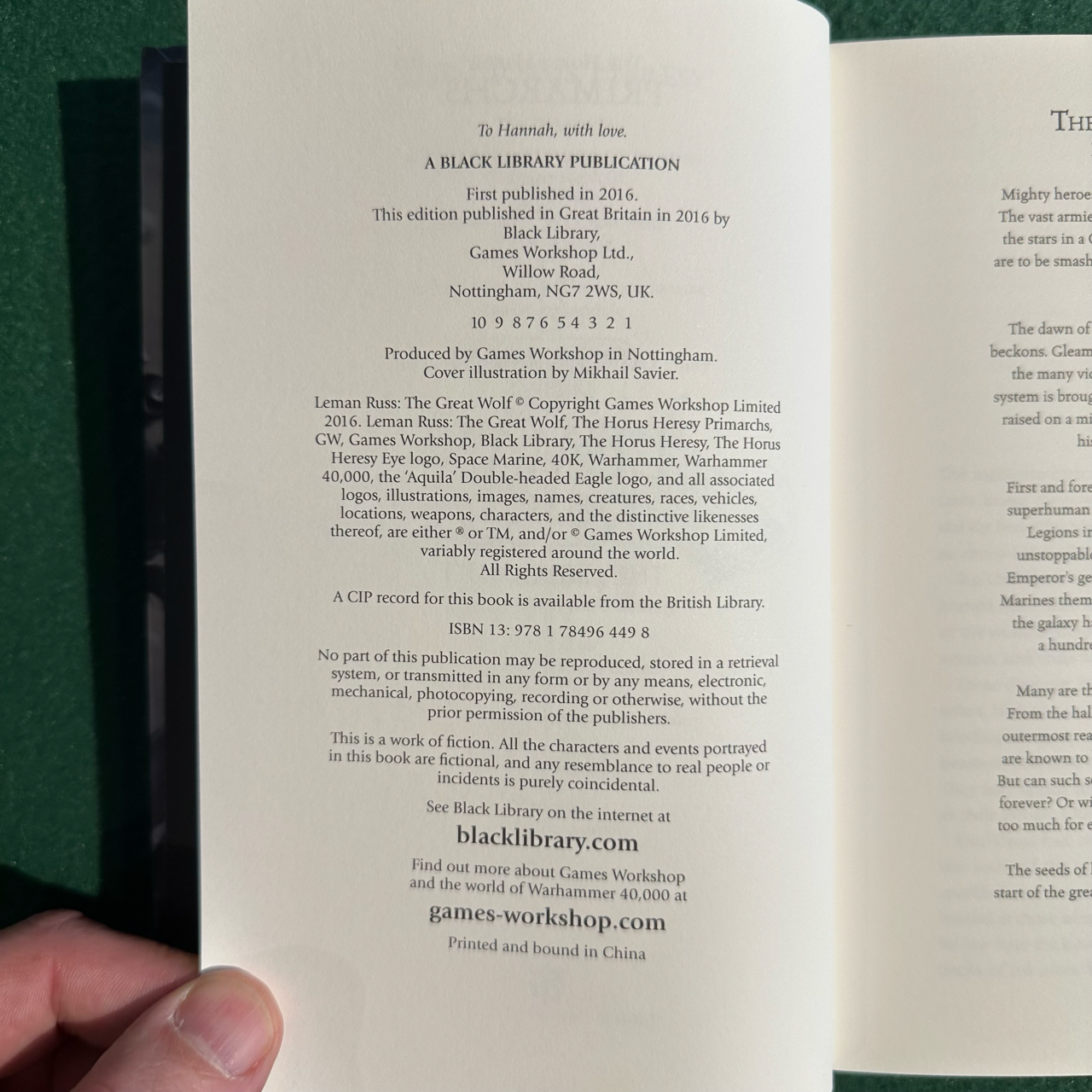 Sci-Fi Hardback: Chris Wraight - Warhammer, The Horus Heresy Primarchs: Leman Russ, The Great Wolf FIRST PRINTING