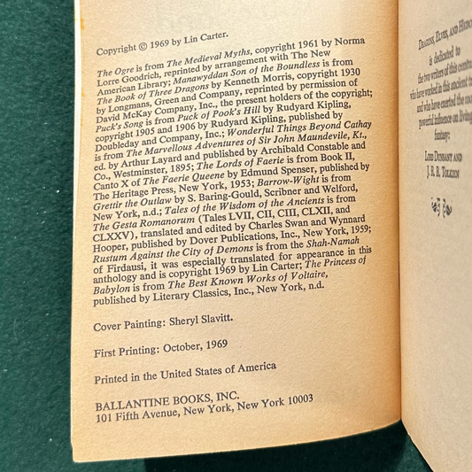 Vintage Fantasy Paperback: Lin Carter - Dragons, Elves, and Heroes FIRST PRINT