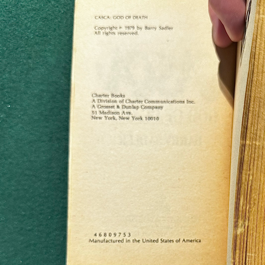 Vintage Fantasy Paperback: Barry Sadler - Casca: God of Death THIRD PRINT