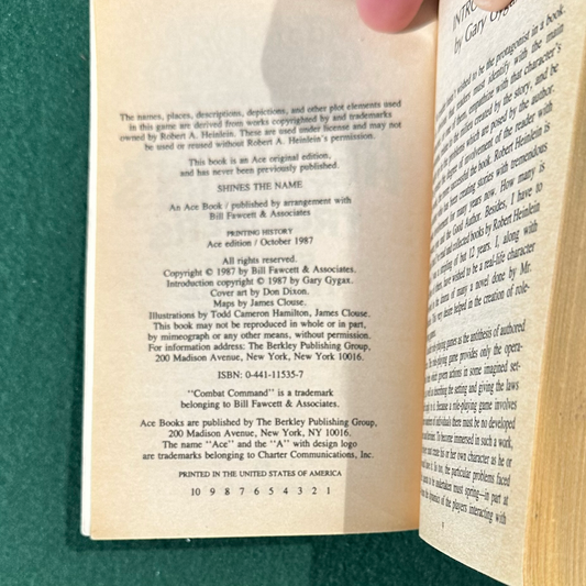 Vintage Sci-Fi Paperback: Mark Acres - Combat Command - In the World of Robert Heinlein's Starship Troopers: Shines the Name FIRST PRINT