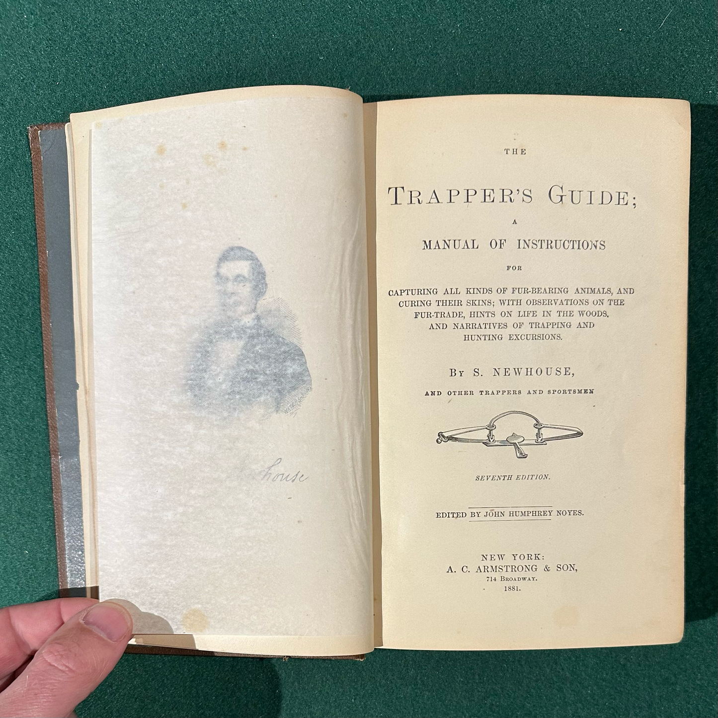 Antique Non-Fiction Hardback: S Newhouse - The Trapper's Guide SEVENTH EDITION 1881