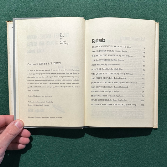 Vintage Sci-fi Hardback: The Best Science Fiction Stories and Novels, Ninth Series, Edited by T E Dikty BCE