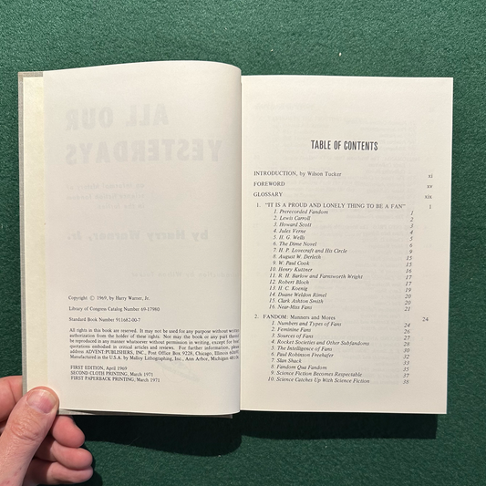 Vintage Sci-fi Hardback: Harry Warner Jr. - All Our Yesterdays SECOND PRINTING