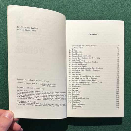 Vintage Sci-fi Paperback: Damon Knight - In Search of Wonder SECOND EDITION