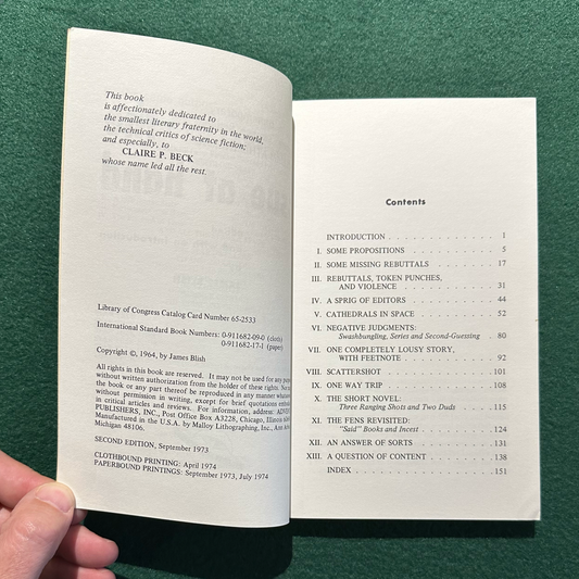 Vintage Sci-fi Paperback: William Atheling Jr. - The Issue at Hand, Edited by James Blish