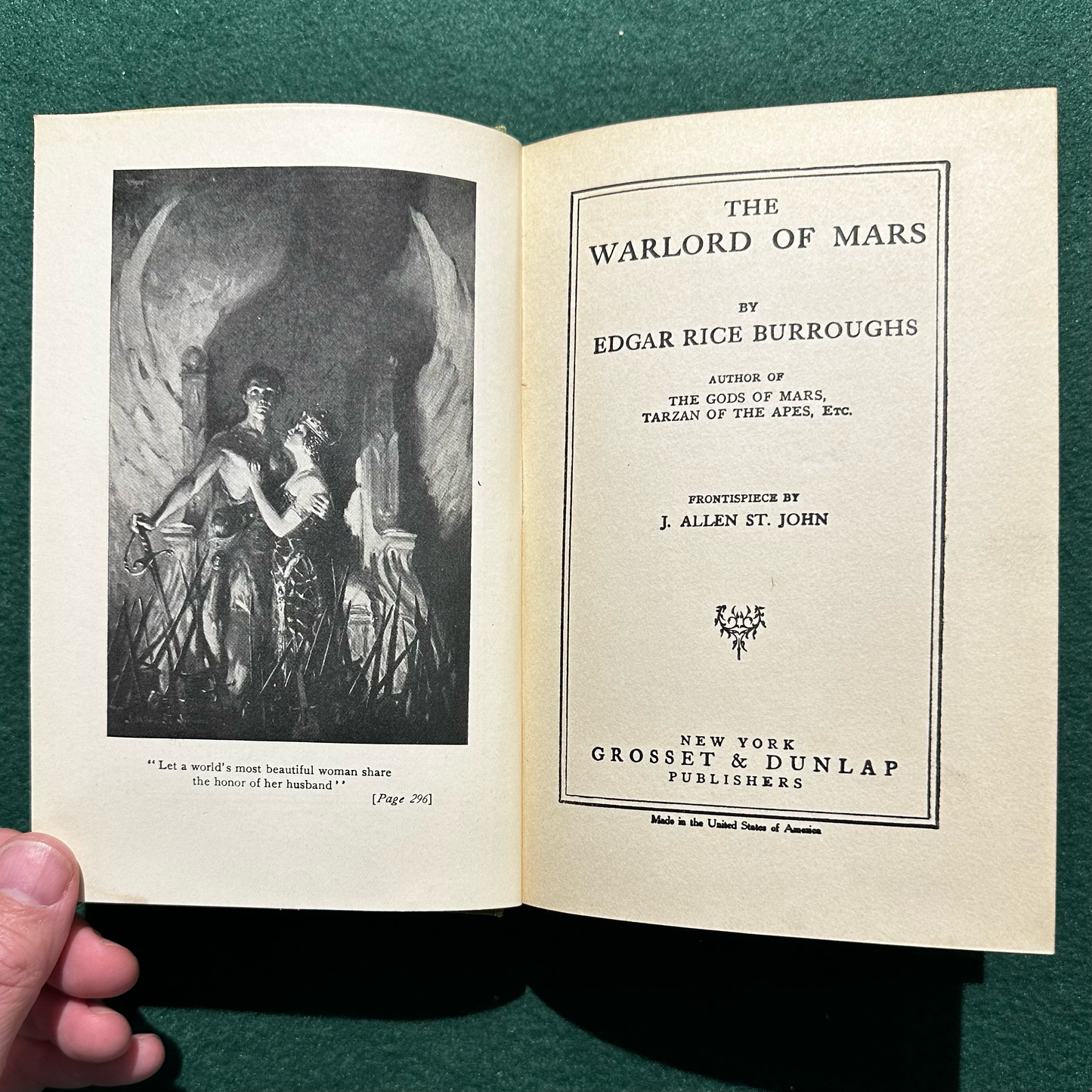 Vintage Fantasy Hardback: Edgar Rice Burroughs - The Warlords of Mars 1919