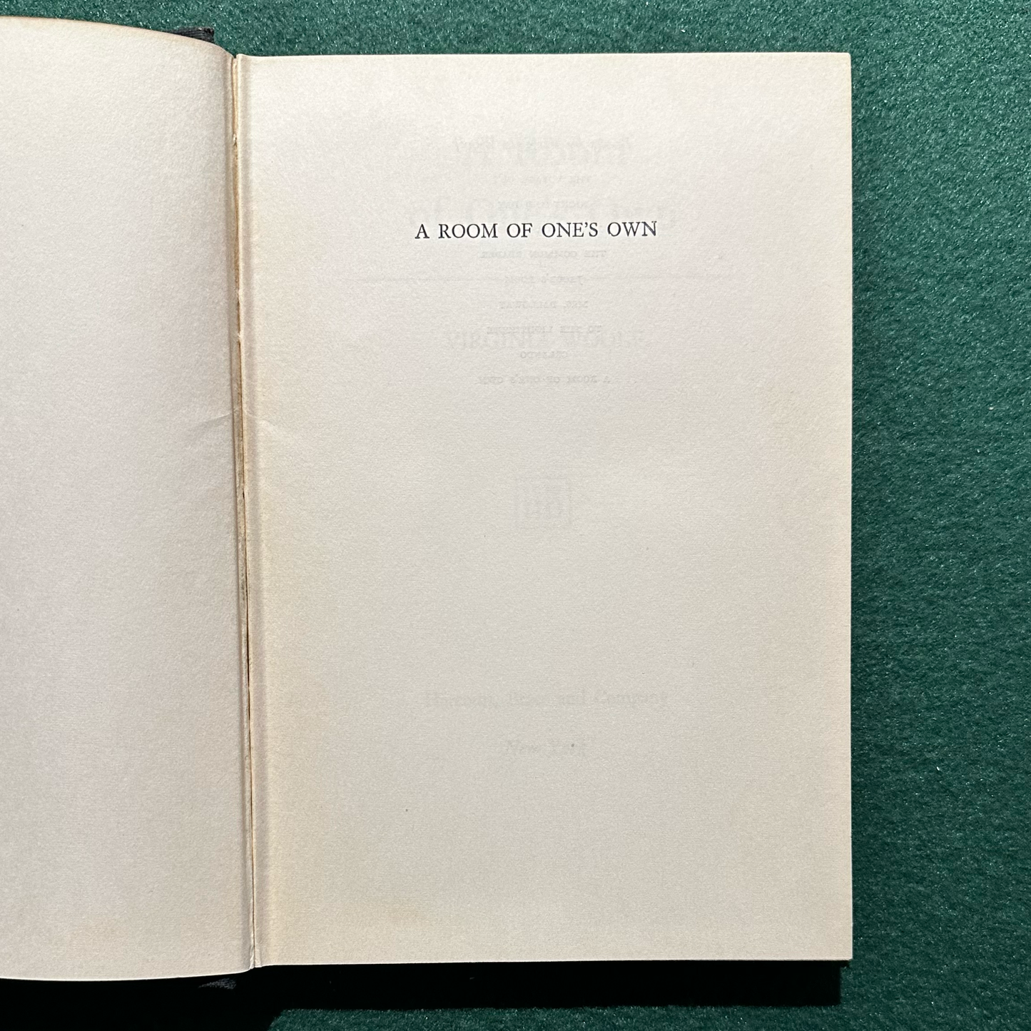 Vintage Fiction Hardback: Virginia Woolf - A Room of One's Own FIRST EDITION EARLY REPRINT