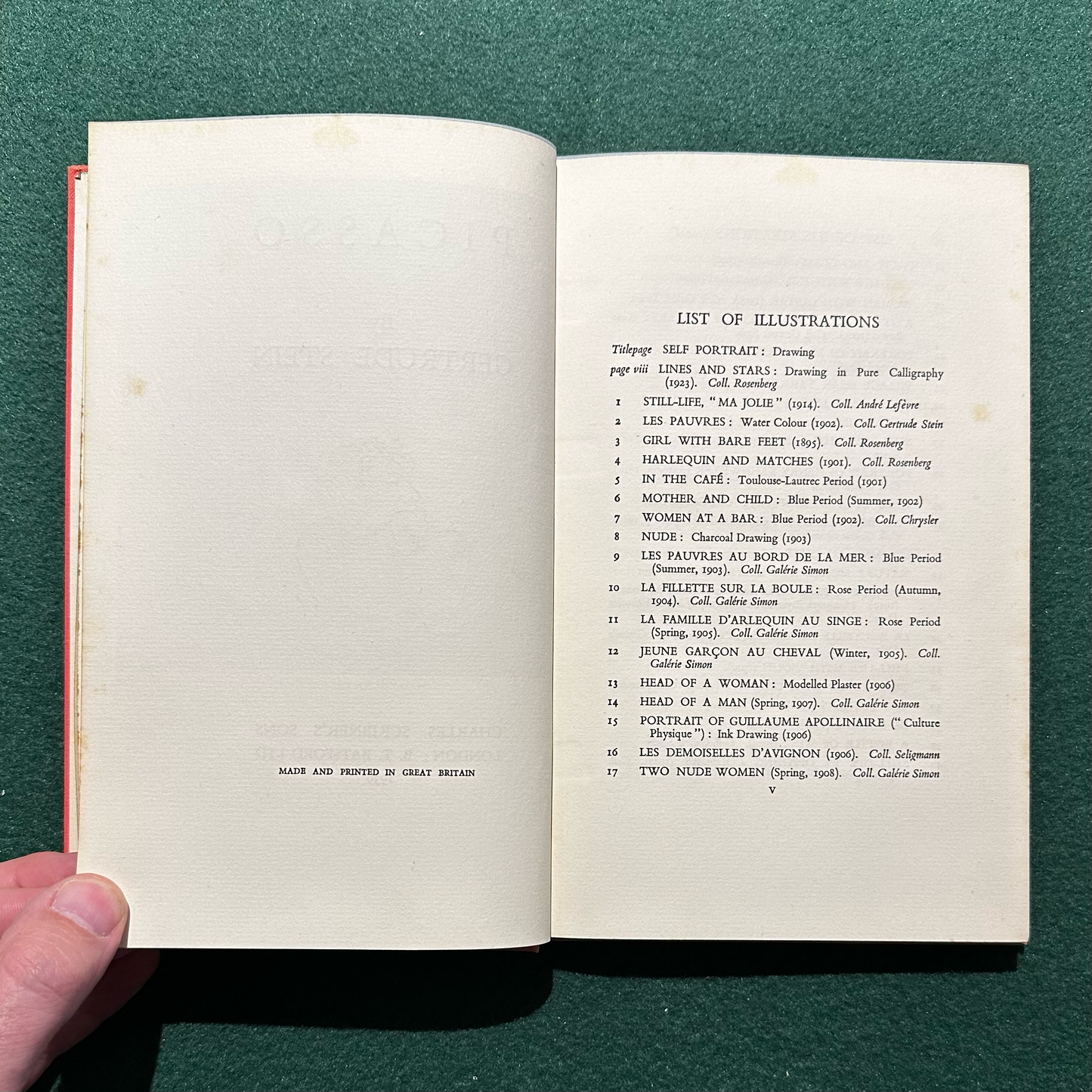 Vintage Fiction Hardback: Gertrude Stein - Picasso 1939 FIRST EDITION