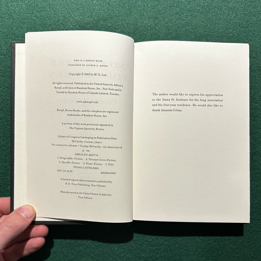 Fiction Hardback: Cormac McCarthy - No Country for Old Men FIRST EDITION