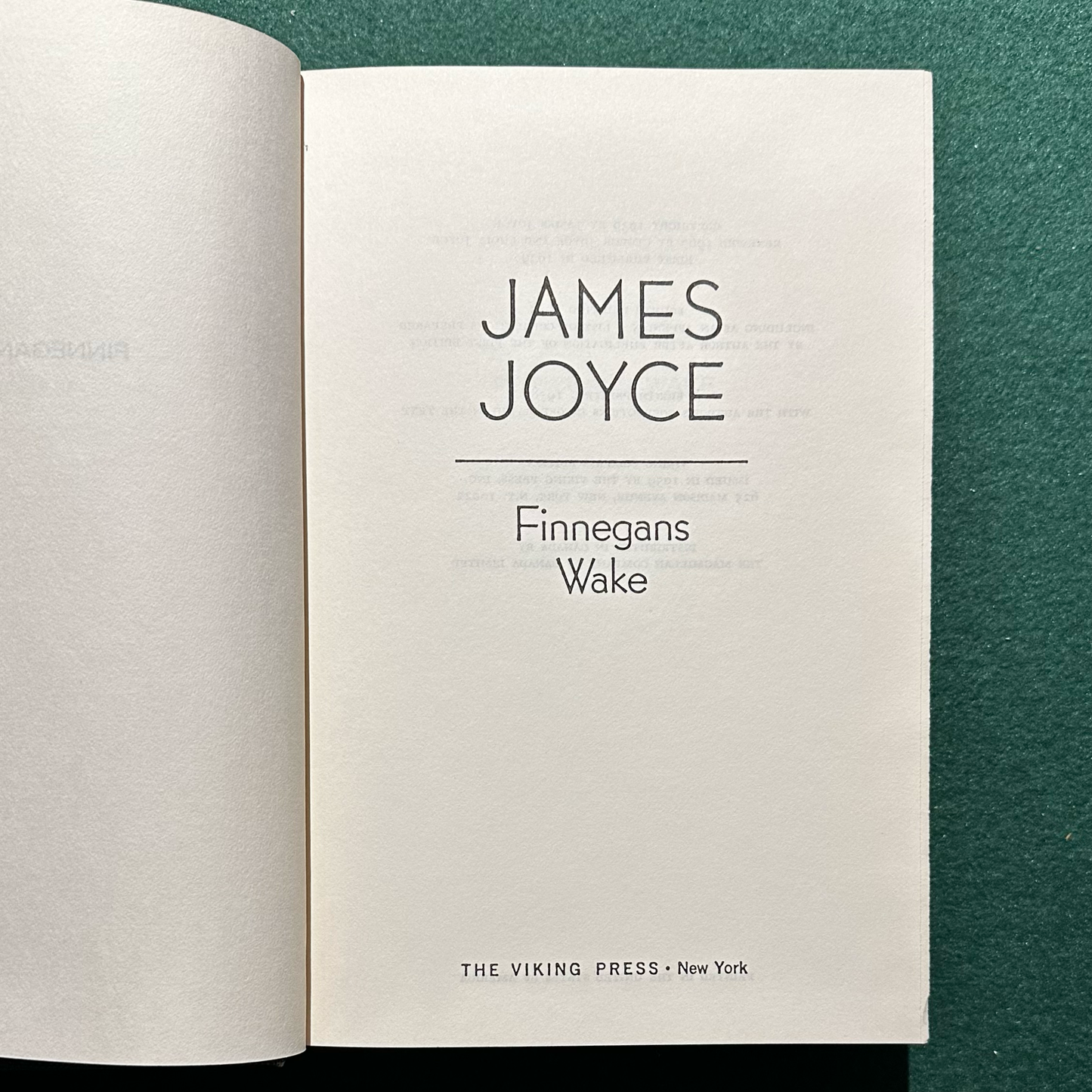 Vintage Fiction Hardback: James Joyce - Finnegans Wake VIKING FIRST EDITION