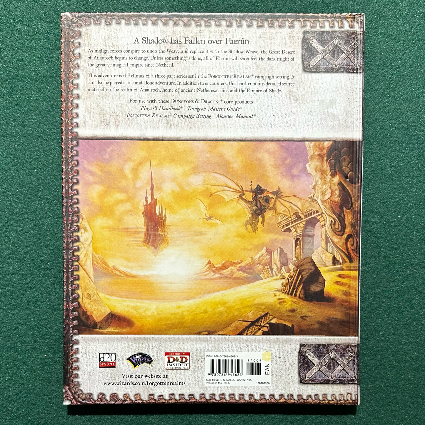 Vintage Dungeons & Dragons Adventure: Forgotten Realms - Anauroch, The Empire of Shade 3.5e FIRST PRINTING