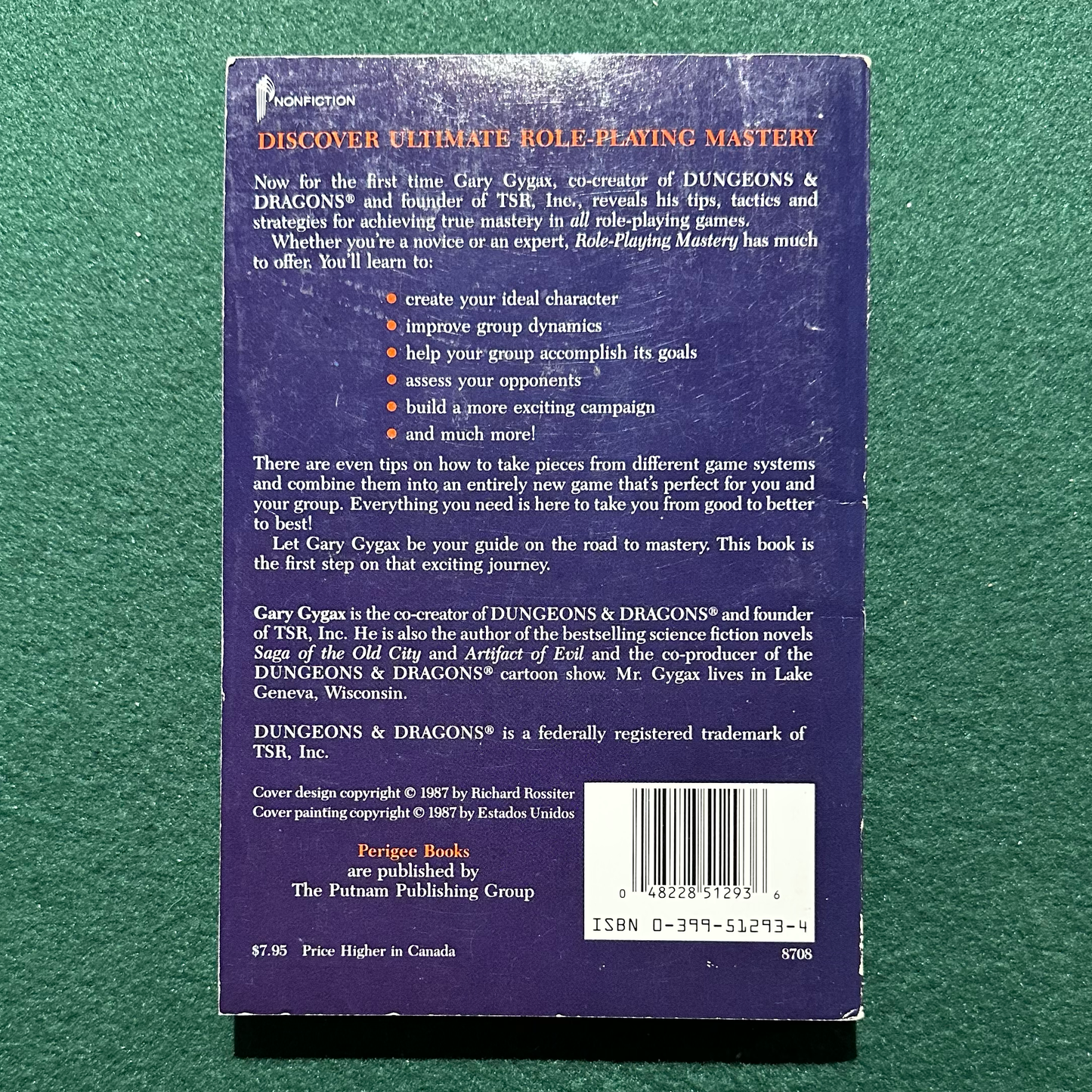 Vintage Dungeons and Dragons Paperback: Gary Gygax - Role-Playing Mastery FIRST PRINTING