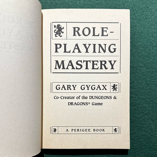 Vintage Dungeons and Dragons Paperback: Gary Gygax - Role-Playing Mastery FIRST PRINTING