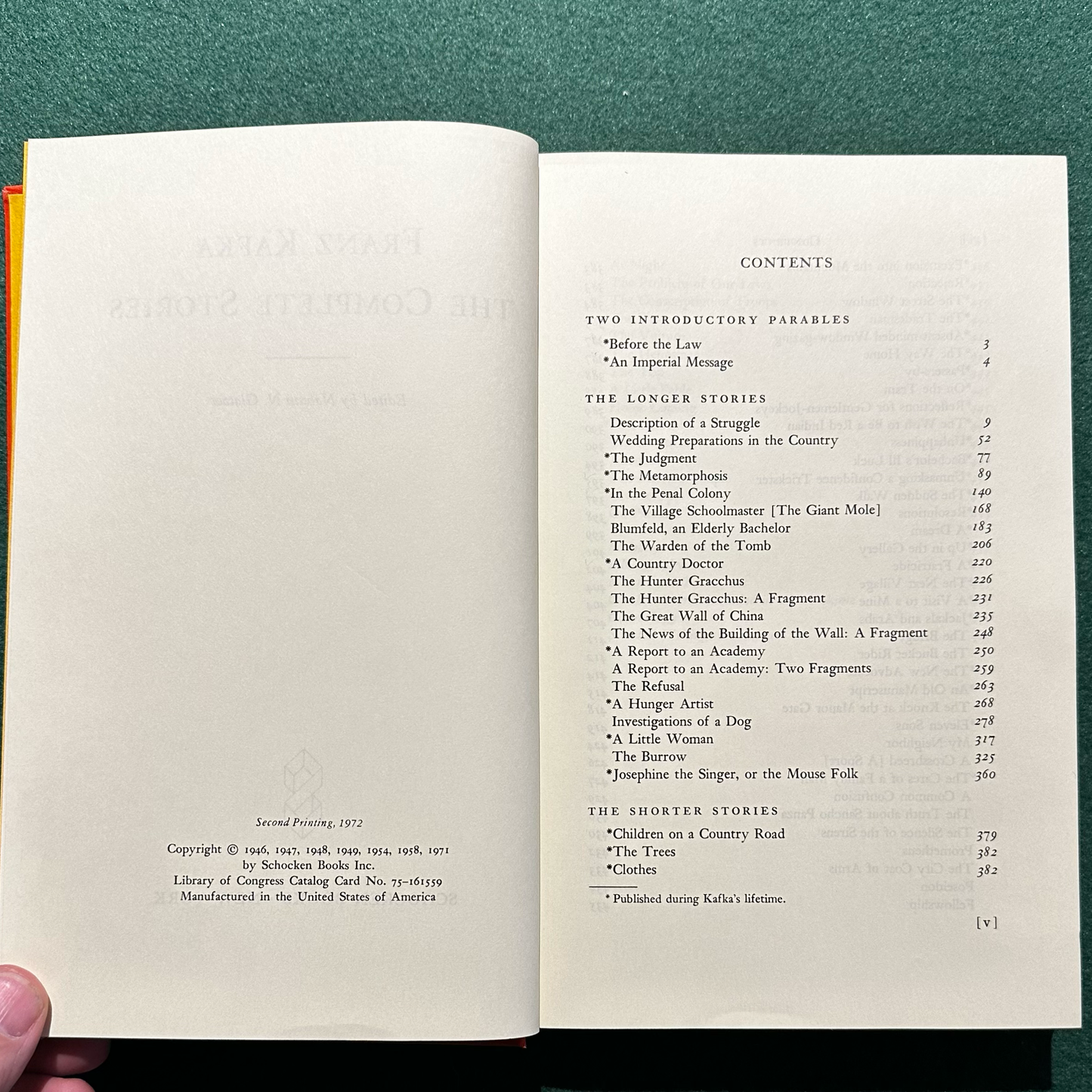 Vintage Fiction Hardback: Franz Kafka - The Complete Stories SECOND PRINTING