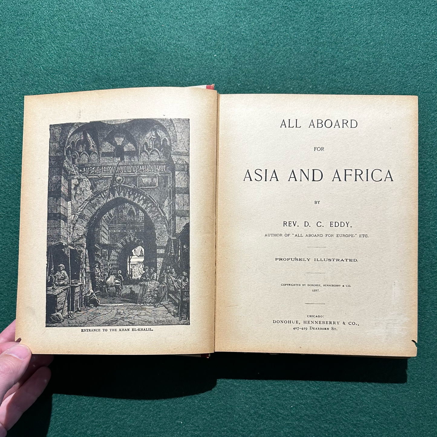Antique Non-Fiction Hardback: Rev D C Eddy - All Aboard for Asia and Africa 1897