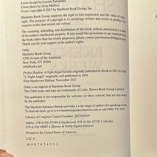 Fantasy Hardback: Brent Weeks - Perfect Shadow FIRST EDITION