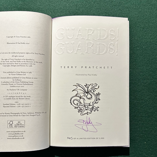 Fantasy Hardback: Terry Pratchett - Guards! Guards! ARTIST SIGNED LIMITED EDITION