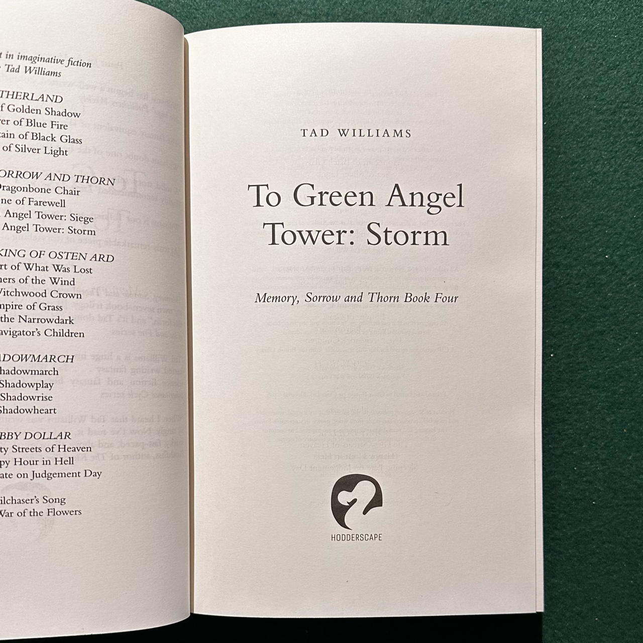 Fantasy Hardback: Tad Williams - To Green Angel Tower: Storm BROKEN BINDING FIRST EDITION