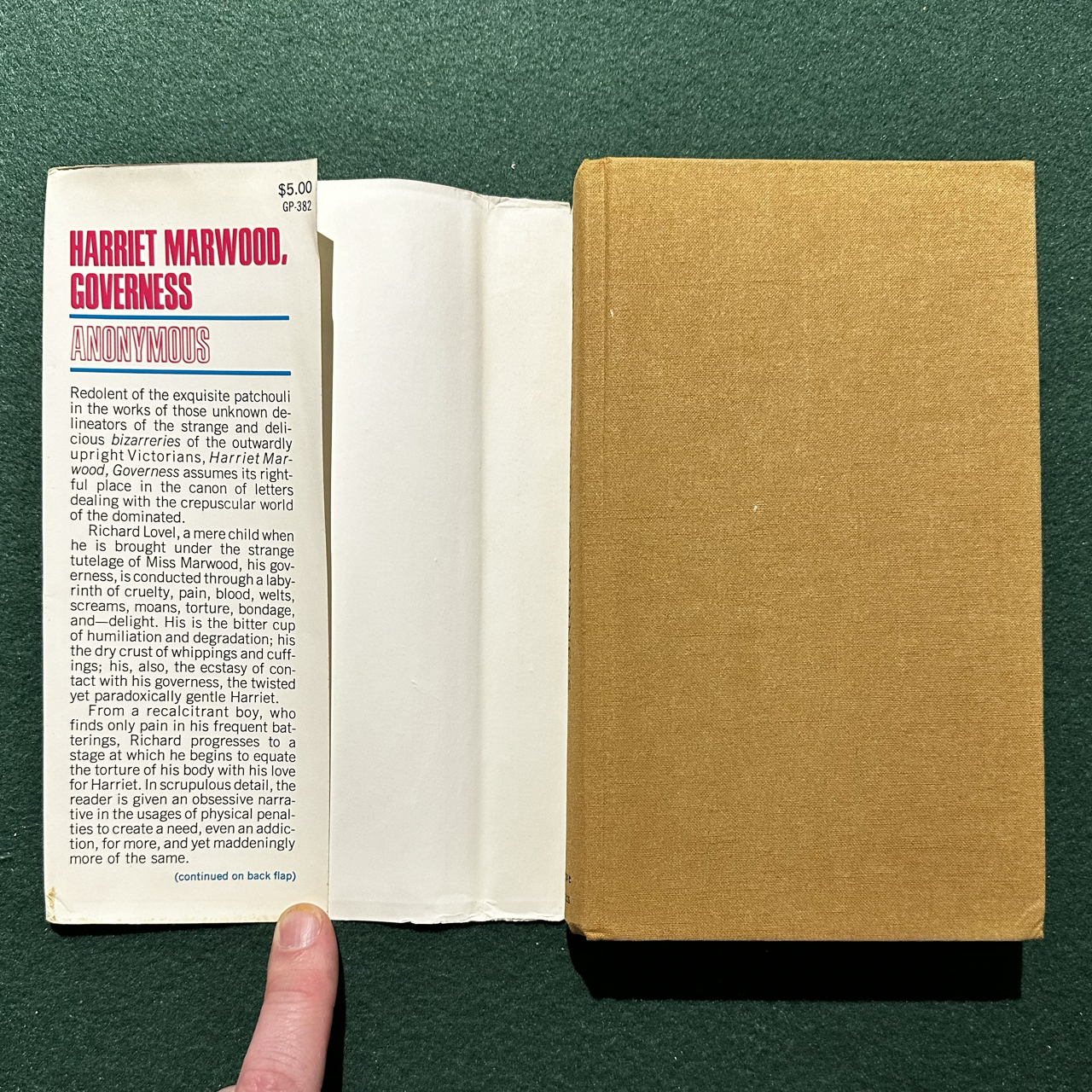 Vintage Fiction Hardback: Anonymous - Harriet Marwood, Governess FIRST EDITION