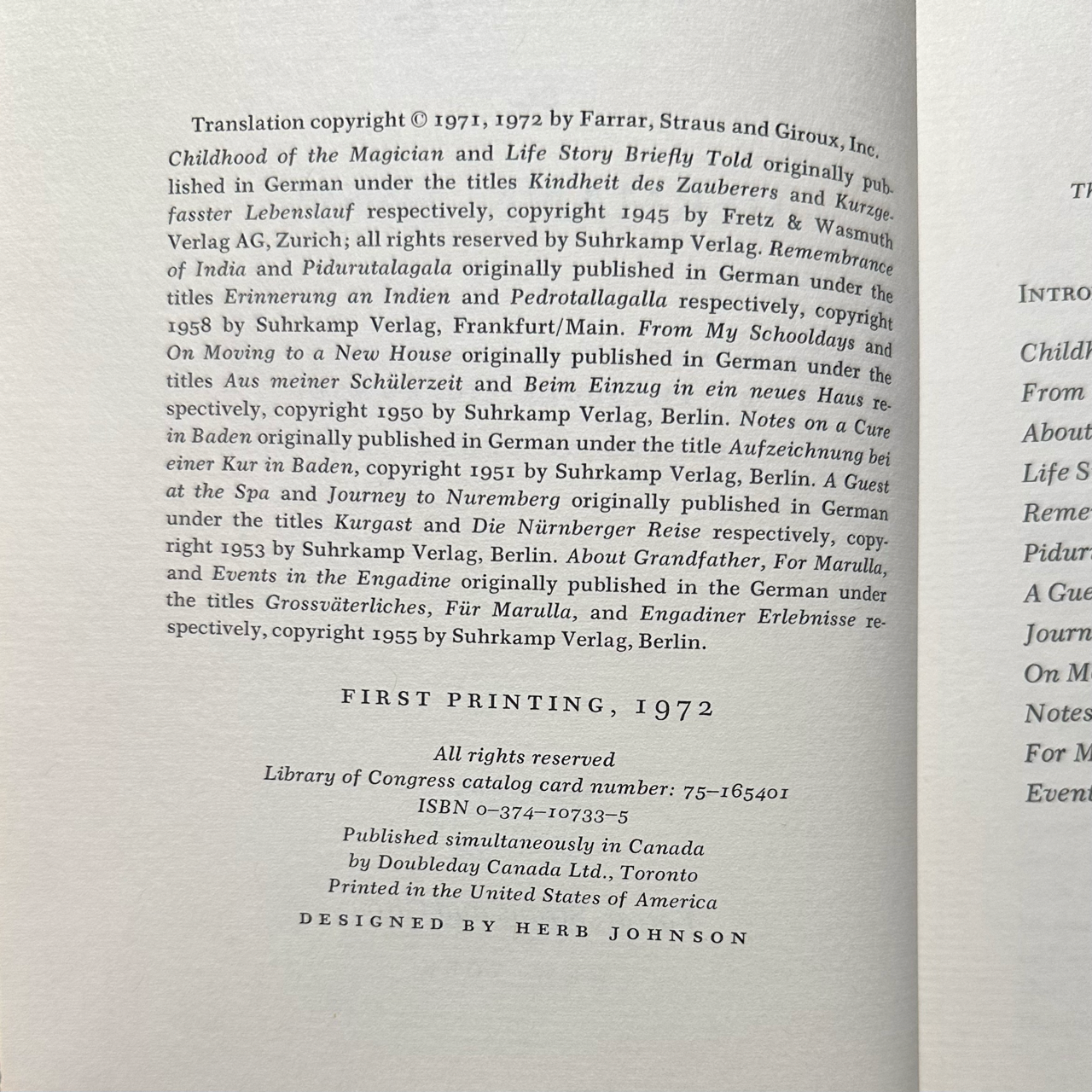 Vintage Fiction Hardback: Hermann Hesse - Autobiographical Writings FIRST EDITION
