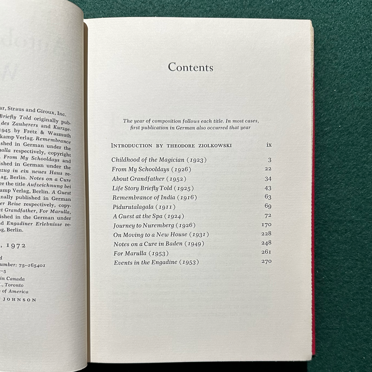 Vintage Fiction Hardback: Hermann Hesse - Autobiographical Writings FIRST EDITION