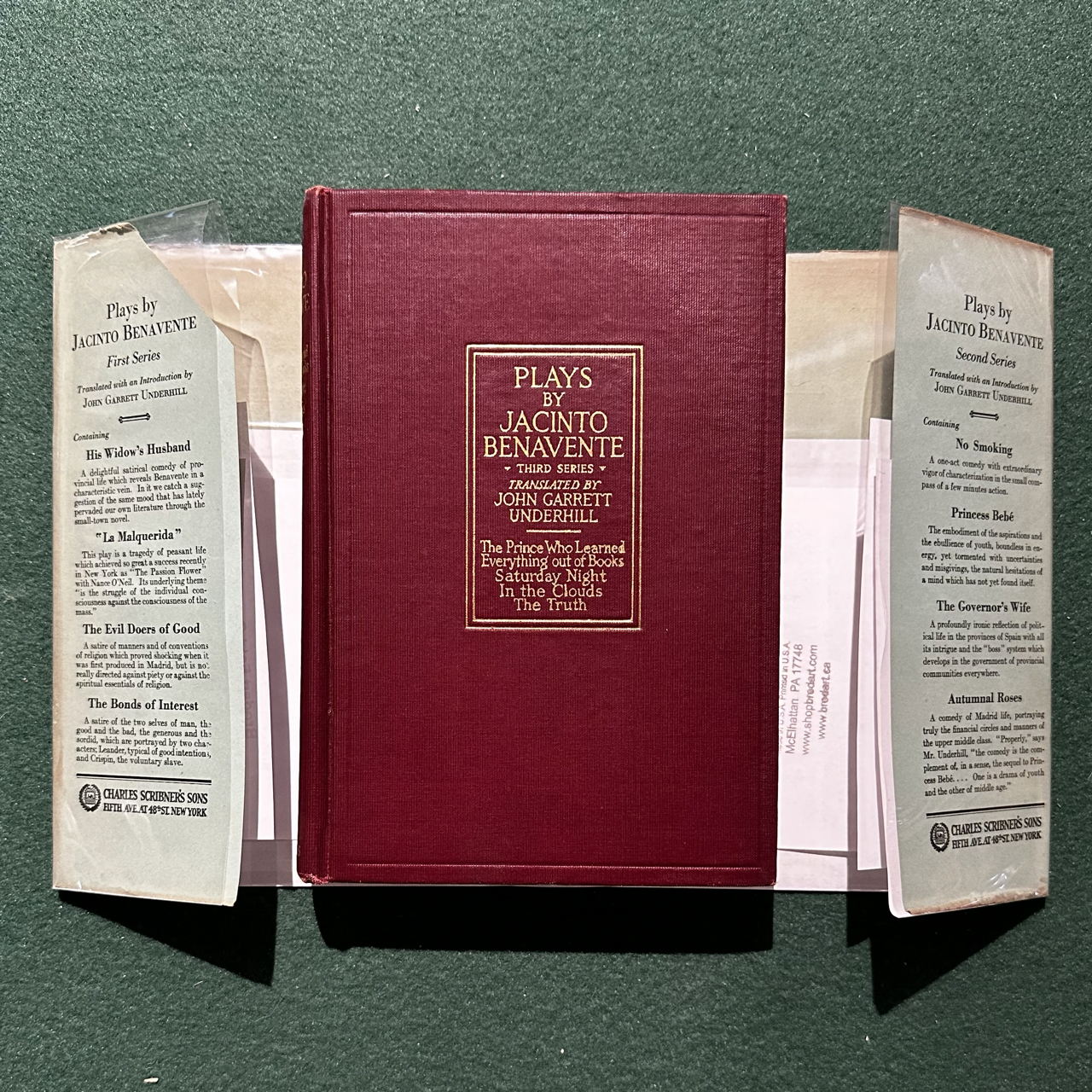 Antique Fiction Hardback: Jacinto Benavente - Plays, featuring The Prince Who Learned Everything from Books, Saturday Night, In the Clouds and The Truth 1923