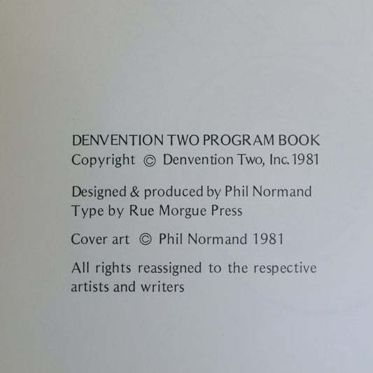 Vintage Sci-fi Paperback: Denvention Two Program Book 1981