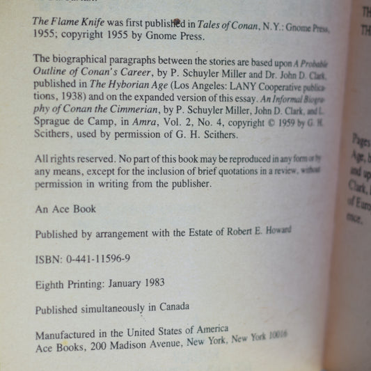 Vintage Fantasy Paperback: Robert E Howard, L Sprague de Camp and Lin Carter - Conan the Wanderer