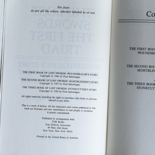 Vintage Fantasy Hardback: Fred Saberhagen - The Lost Swords, The First Triad BCE