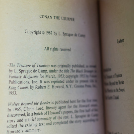 Vintage Fantasy Paperback: Robert E Howard and L Sprague de Camp - Conan the Usurper