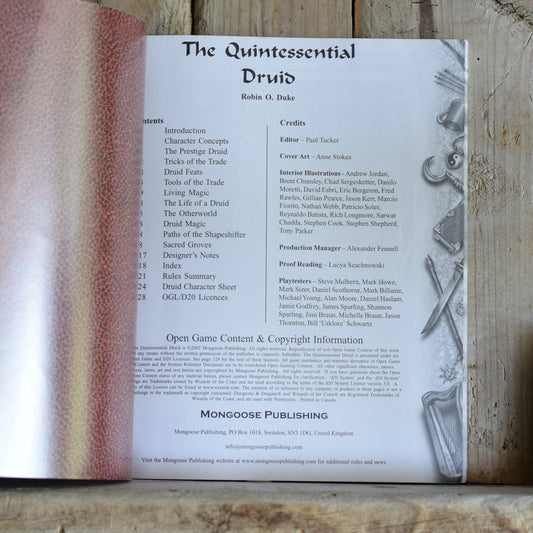Dungeons and Dragons Paperback: The Quintessential Druid, Mongoose Publishing