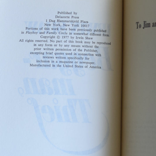 Vintage Fiction Hardback: Irwin Shaw - Beggarman Theif BCE