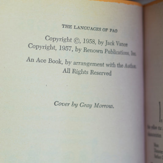 Vintage Sci-fi Paperback: Jack Vance - The Languages of Pao