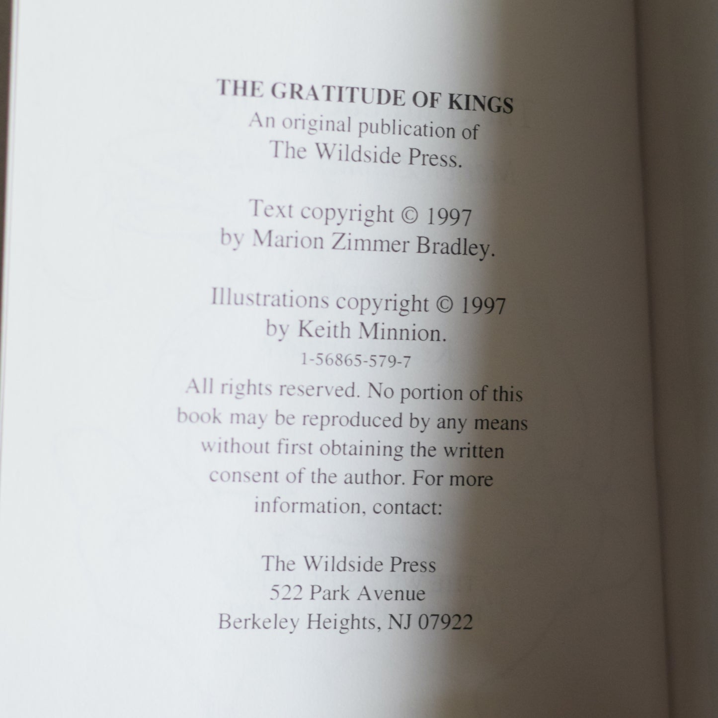 Vintage Fantasy Hardback: Marion Zimmer Bradley - The Gratitude of Kings