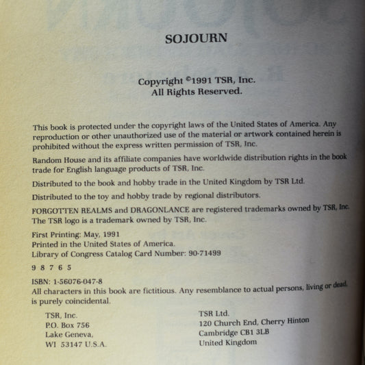 Vintage Dungeons and Dragons Paperback: R A Salvatore - Sojourn