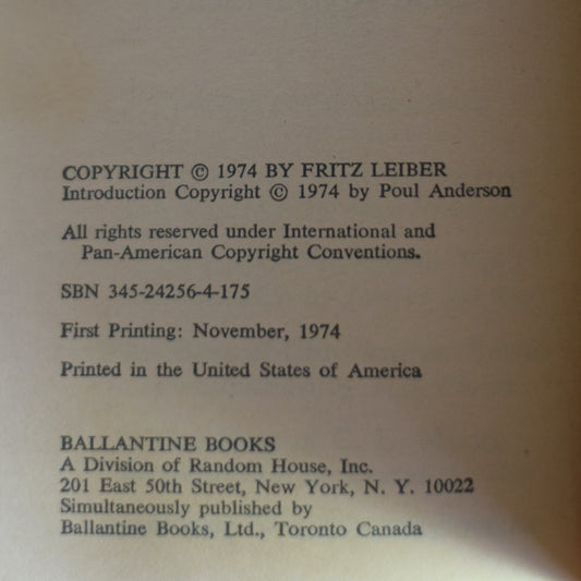 Vintage Sci-fi Paperback: The Best of Fritz Leiber FIRST PRINTING