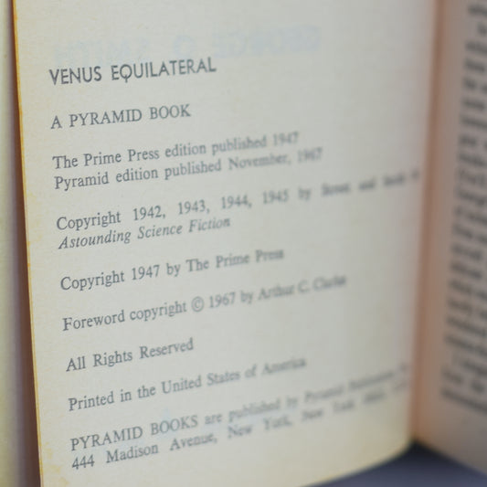 Vintage Sci-fi Paperback: George O Smith - Venus Equilateral