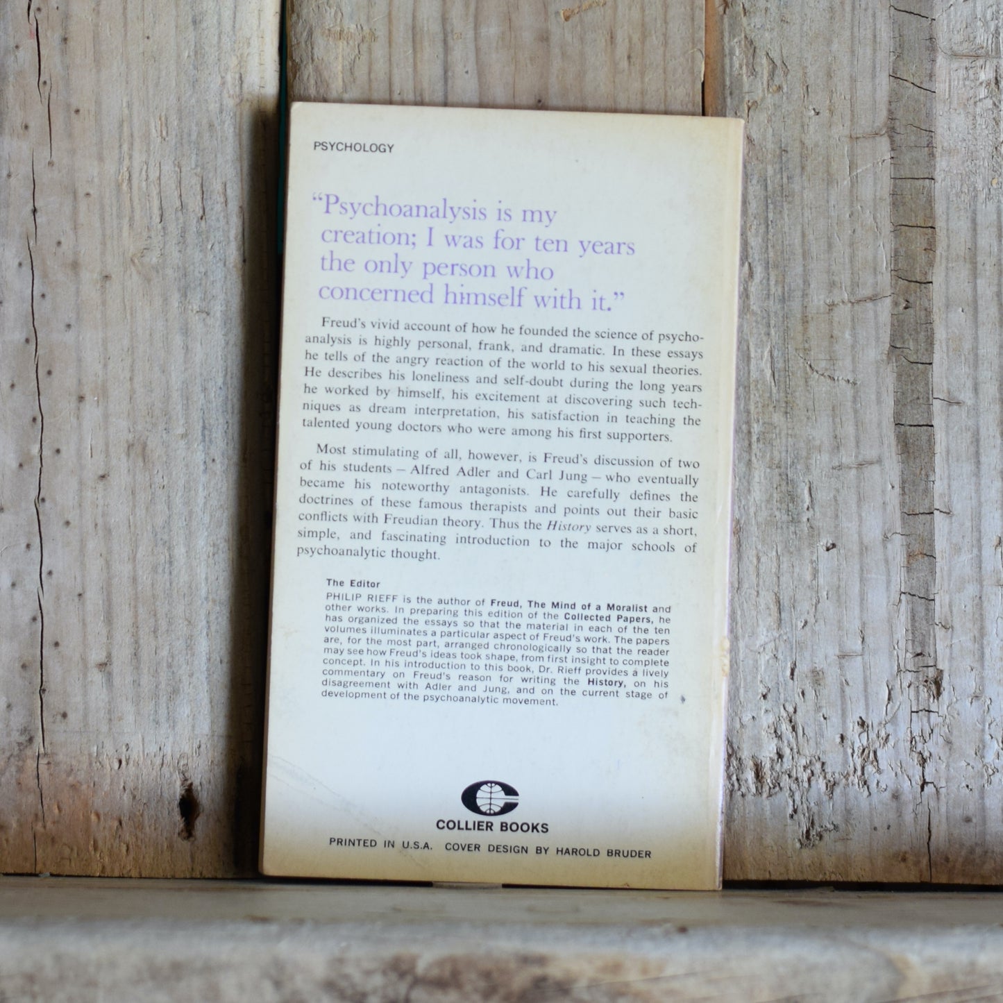 Vintage Non-fiction Paperback: Sigmund Freud - The History of the Psychoanalytic Movement FIRST EDITION